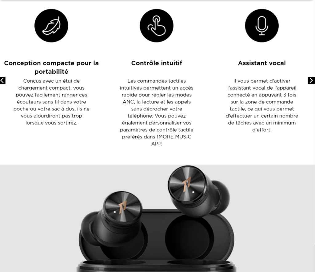 Ecouteurs 1MORE PistonBuds Pro True Wireless avec R\u00e9duction de bruits \u2013 Xiaomi S\u00e9n\u00e9gal