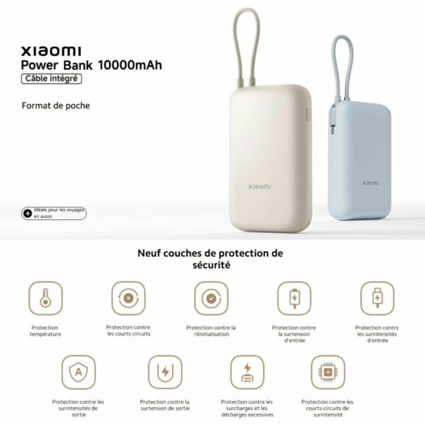 Xiaomi Powerbank 10000mah (Câble Intégré) – Image 10