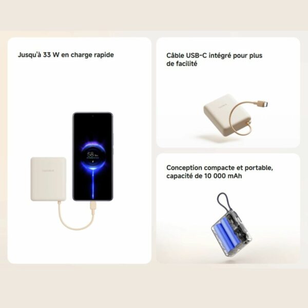 Xiaomi 33W Powerbank 10000mah (Câble Intégré) – Image 7